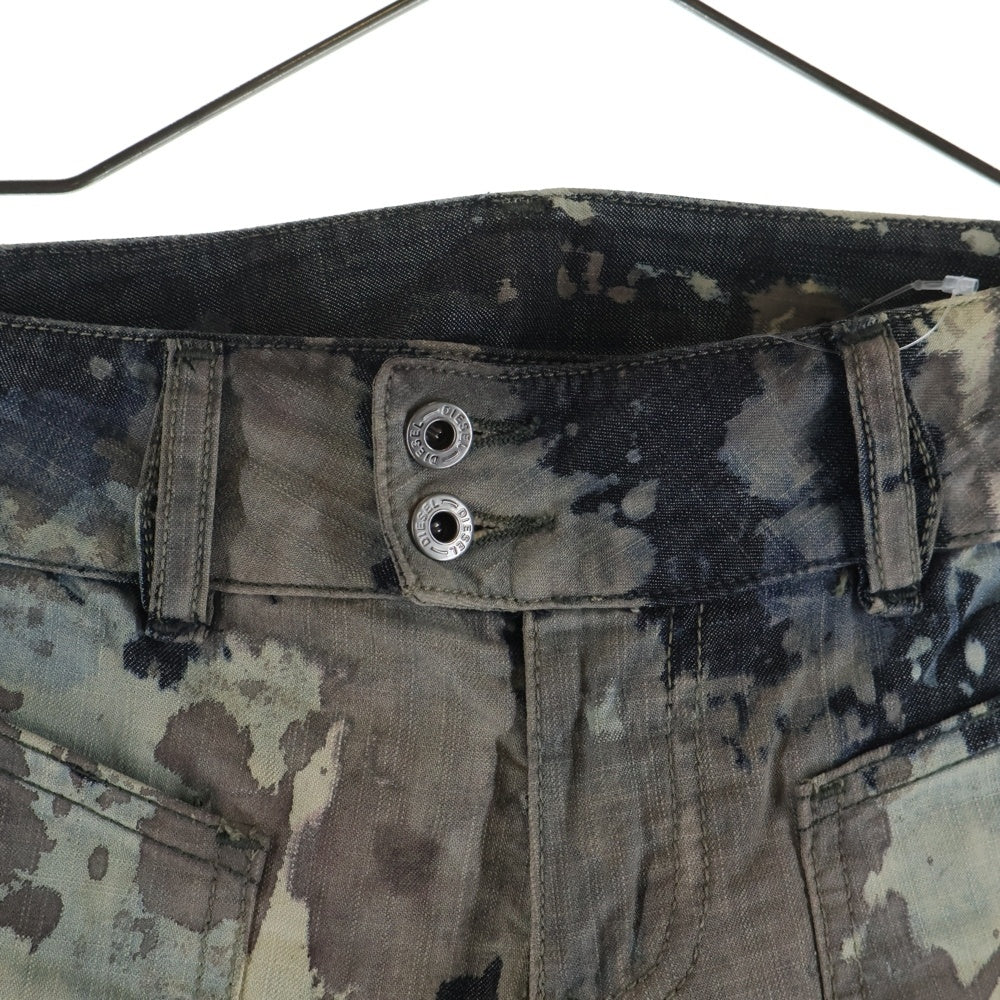 DIESEL(ディーゼル) 00S ミリタリーデザイン コットン フレアパンツ ブラック レディース