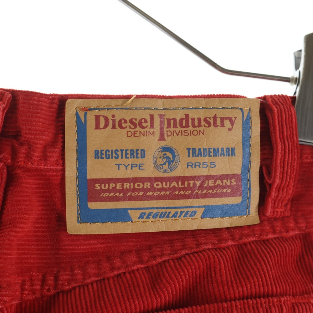 DIESEL INDUSTRY(ディーゼルインダストリー) イタリア製 イタリア製 コーデュロイ ジップフライ フレアパンツ レッド レディース