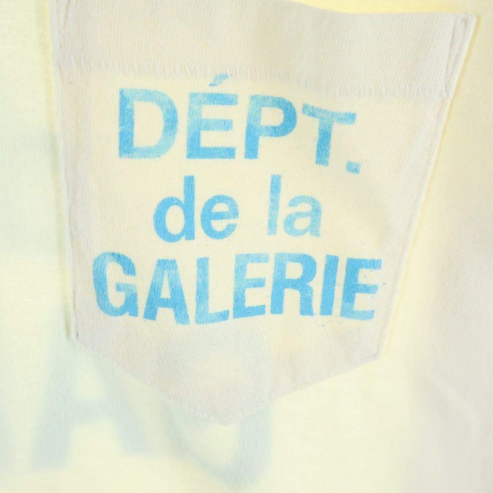 GALLERY DEPT.(ギャラリーデプト) 23SS DEPT DELA GALERIE CRISIS POCKET L/S TEE 両面プリント クルーネック ポケット 長袖Tシャツ カットソー アイボリー FRP1171