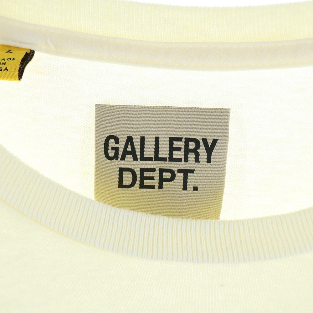 GALLERY DEPT.(ギャラリーデプト) 23SS DEPT DELA GALERIE CRISIS POCKET L/S TEE 両面プリント クルーネック ポケット 長袖Tシャツ カットソー アイボリー FRP1171
