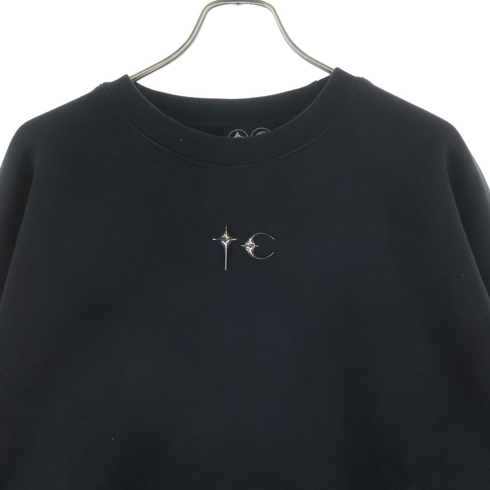 THUG CLUB(サグクラブ) 24SS エンブレムロゴ ヘビーウェイト クルーネック スウェット トレーナー ブラック TC24SS2301