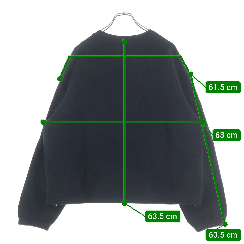 THUG CLUB(サグクラブ) 24SS エンブレムロゴ ヘビーウェイト クルーネック スウェット トレーナー ブラック TC24SS2301