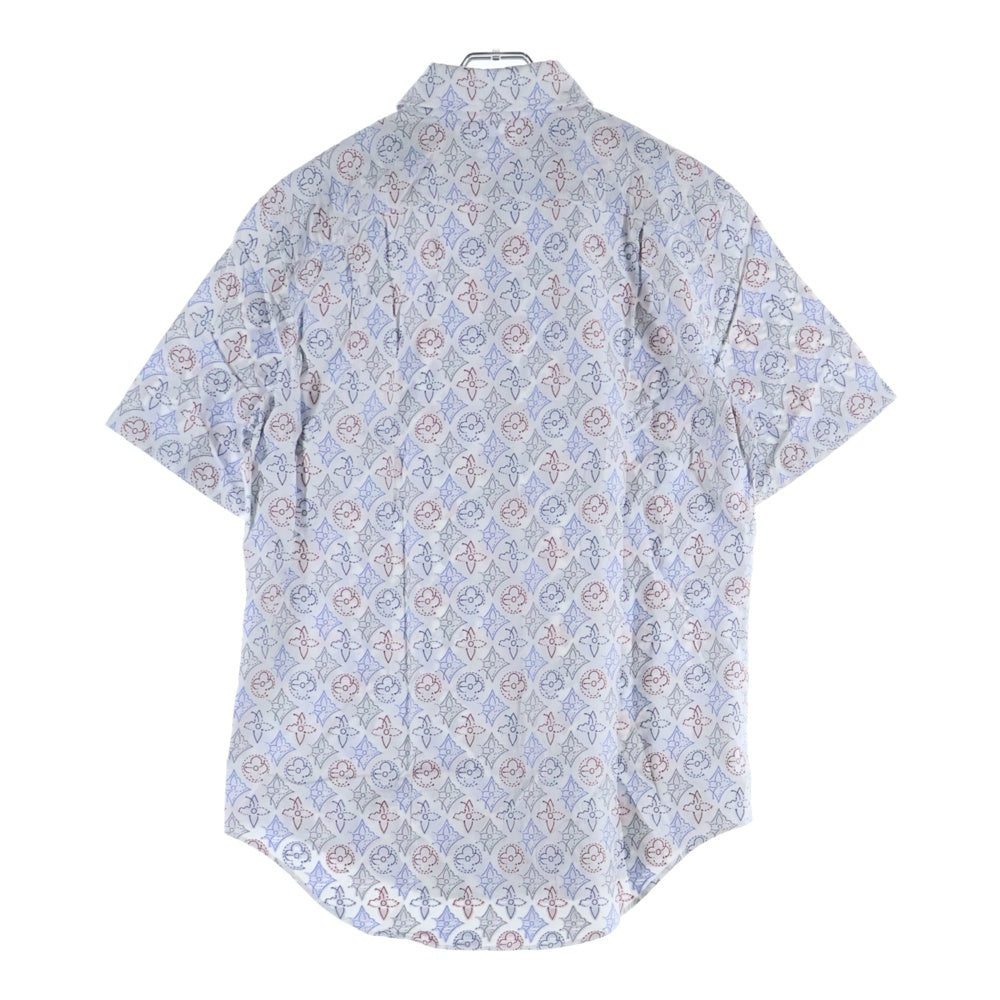 LOUIS VUITTON(ルイヴィトン) 21AW モノグラム シグネチャー刺繍 コットン 半袖シャツ ホワイト/マルチカラー RM212Q EQ4 HLS44W