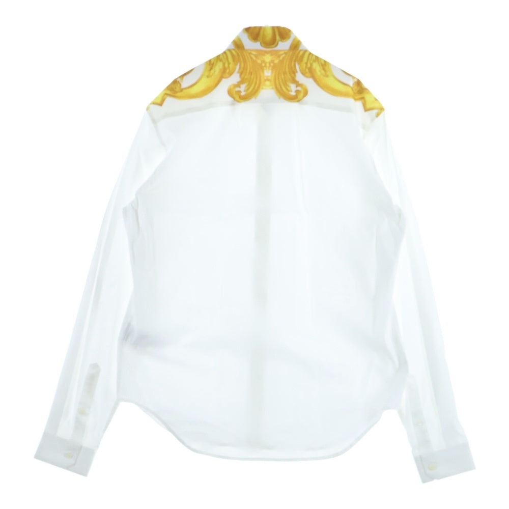 VERSACE(ヴェルサーチ) バロックプリント ヘリテージ レギュラーカラー 長袖シャツ ホワイト/ゴールド 1014376 1A10491