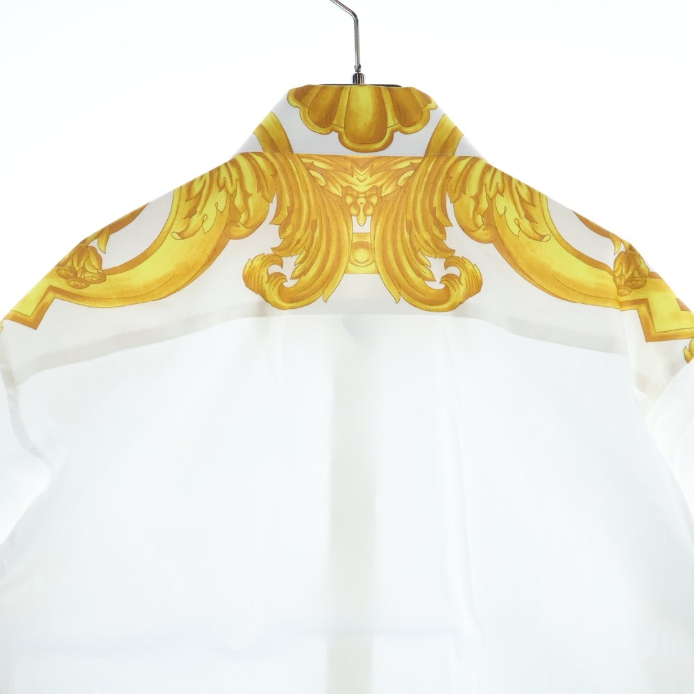 VERSACE(ヴェルサーチ) バロックプリント ヘリテージ レギュラーカラー 長袖シャツ ホワイト/ゴールド 1014376 1A10491