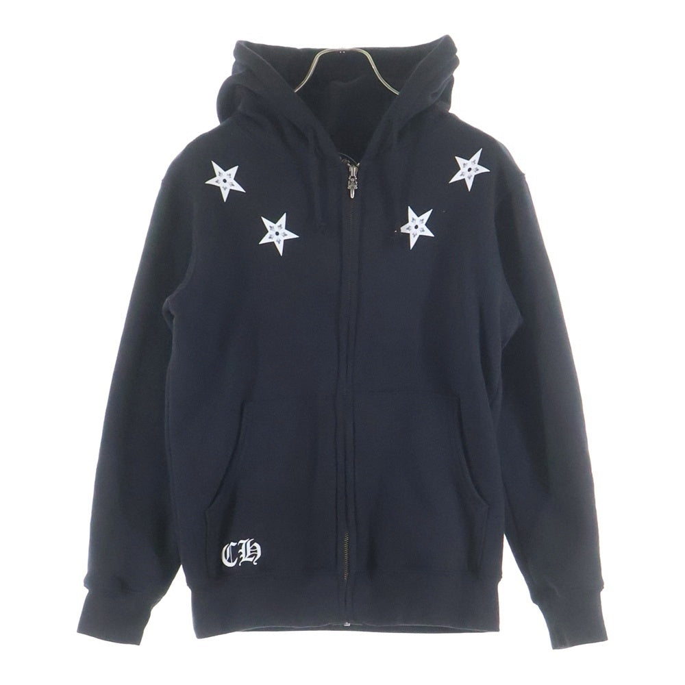 CHROME HEARTS(クロムハーツ) SWTSHRT HD ZIP バックスタープリント ダガージップアップスウェット フーディーパーカー ブラック