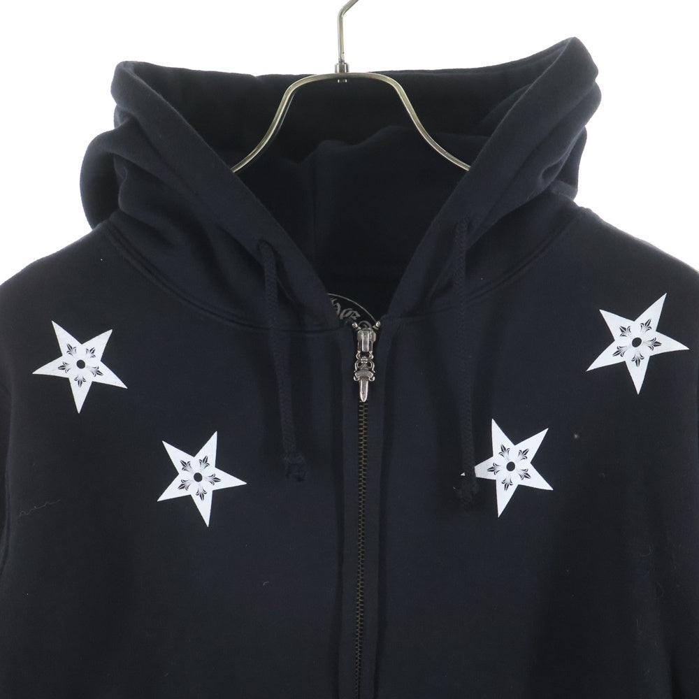 CHROME HEARTS(クロムハーツ) SWTSHRT HD ZIP バックスタープリント ダガージップアップスウェット フーディーパーカー ブラック