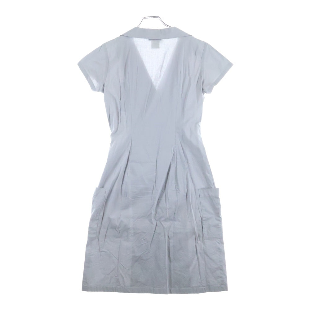 agnes b.(アニエスベー) コットン テーラードカラー半袖ワンピース レディース グレー