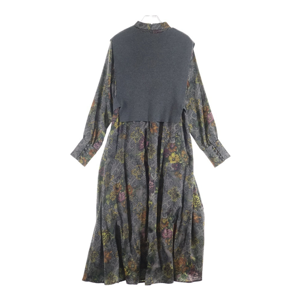 AMERI(アメリ) UNDRESSED NATHALIE VEST SET DRESS アンドレスド ナタリーベストセット 花総柄ドレス ワンピース レディース グレー 02020550471