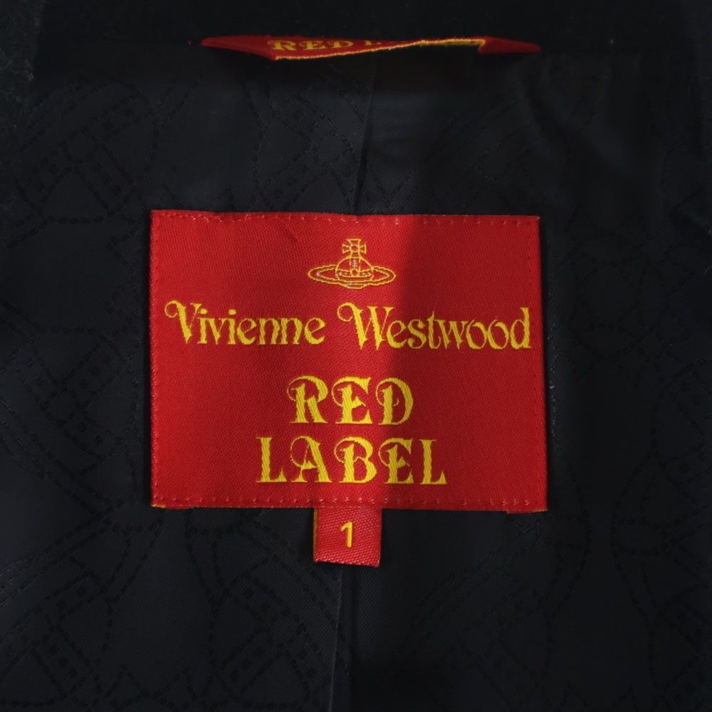 Vivienne Westwood Red Label(ヴィヴィアンウエストウッドレッドレーベル) ダブルブレスト ウール混 ミドルPコート ジャケット レディース ブラック