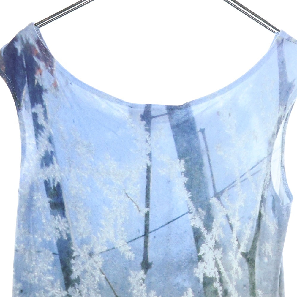 agnes b.(アニエスベー) フォト総柄プリント ノースリーブワンピース レディース ブルー