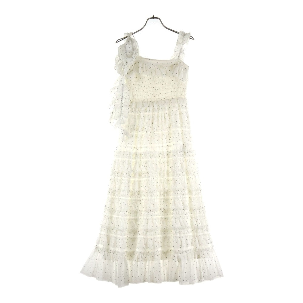 snidel(スナイデル) ドット柄 ショルダーリボン キャミワンピース ホワイト レディース SWFO251125