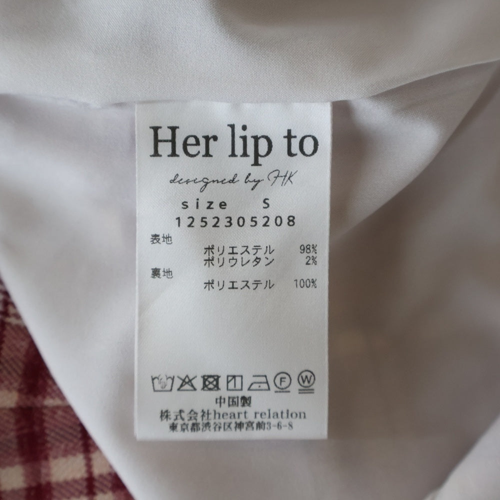 NO BRAND(ノーブランド) Her Lip to ハーリップトゥ PADDINGTON MINI DRESS チェック柄 パディントン ミニドレス レッド レディース 1252305208