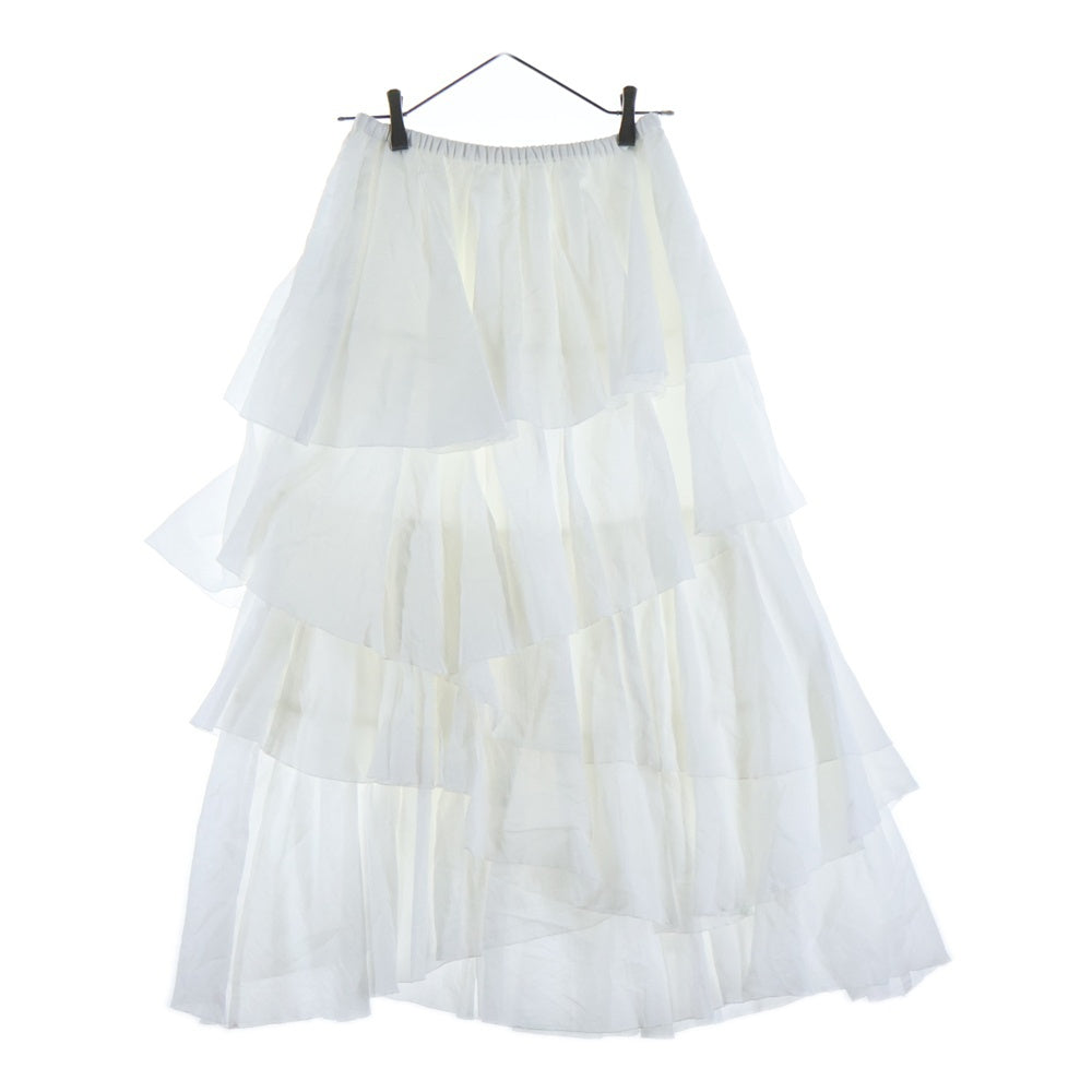 NO BRAND(ノーブランド) anuans アニュアンス コットンクレープ ティアードスカート ホワイト レディース 1525621183
