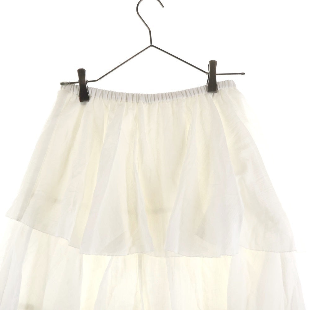 NO BRAND(ノーブランド) anuans アニュアンス コットンクレープ ティアードスカート ホワイト レディース 1525621183