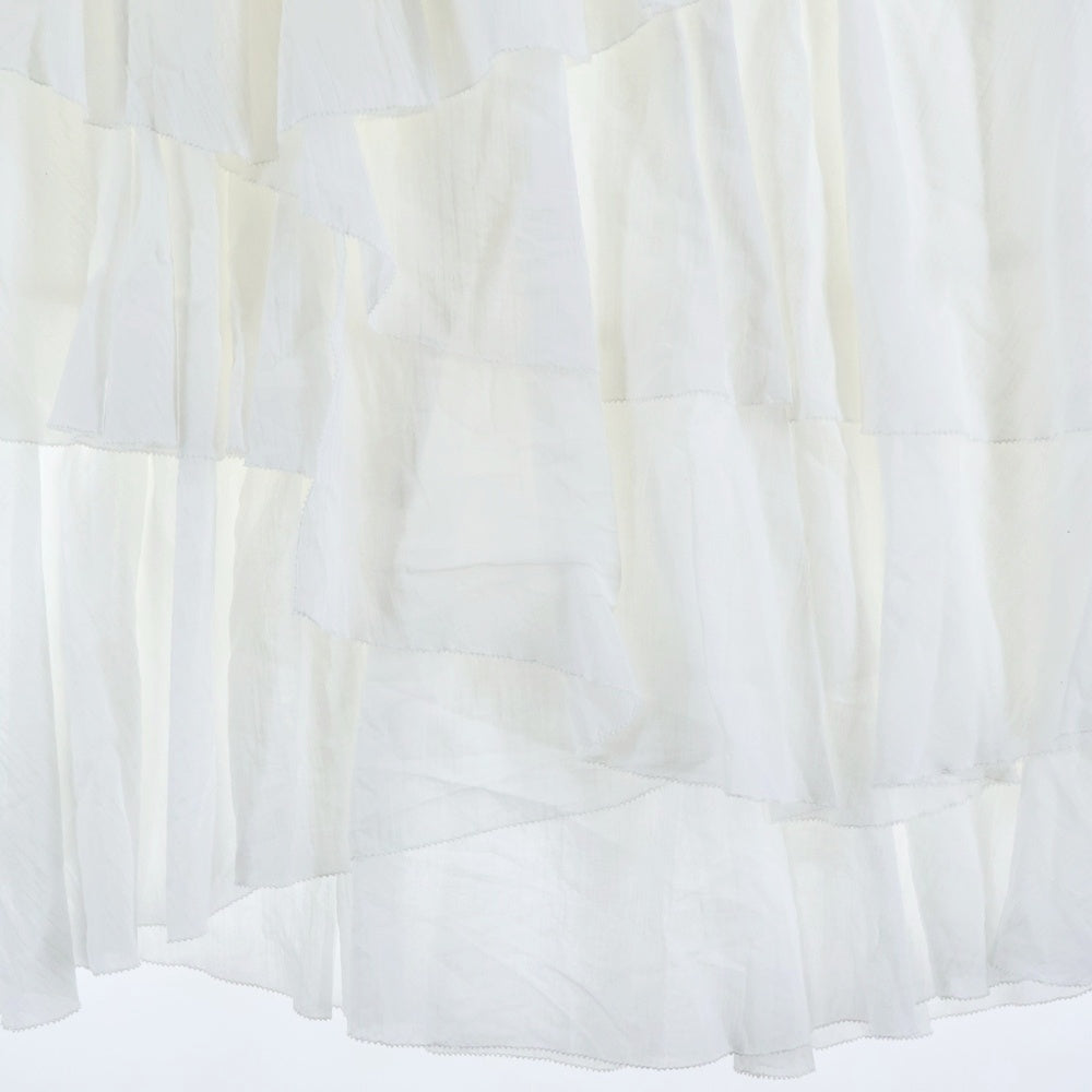 NO BRAND(ノーブランド) anuans アニュアンス コットンクレープ ティアードスカート ホワイト レディース 1525621183