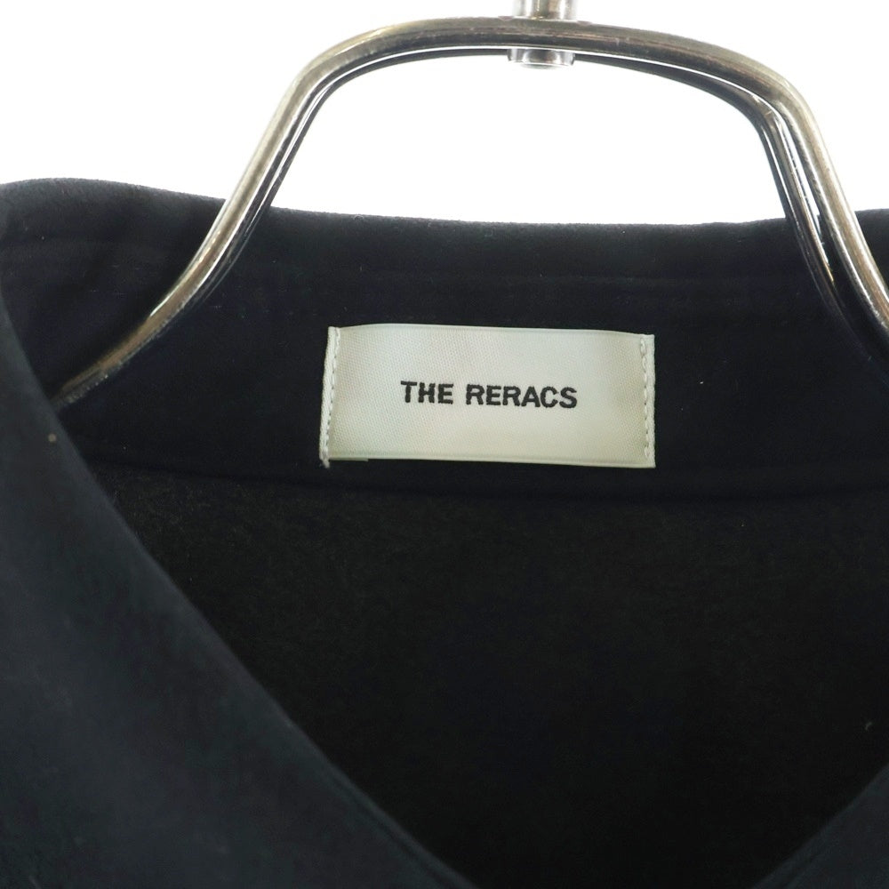 THE RERACS(ザ リラクス) 24AW LONGSLEEVE SHIRT JACKET スウェード シルバーボタン ロングスリーブ レギュラーカラー シャツ ジャケット ブラック 24FW-REBL-438-2-F