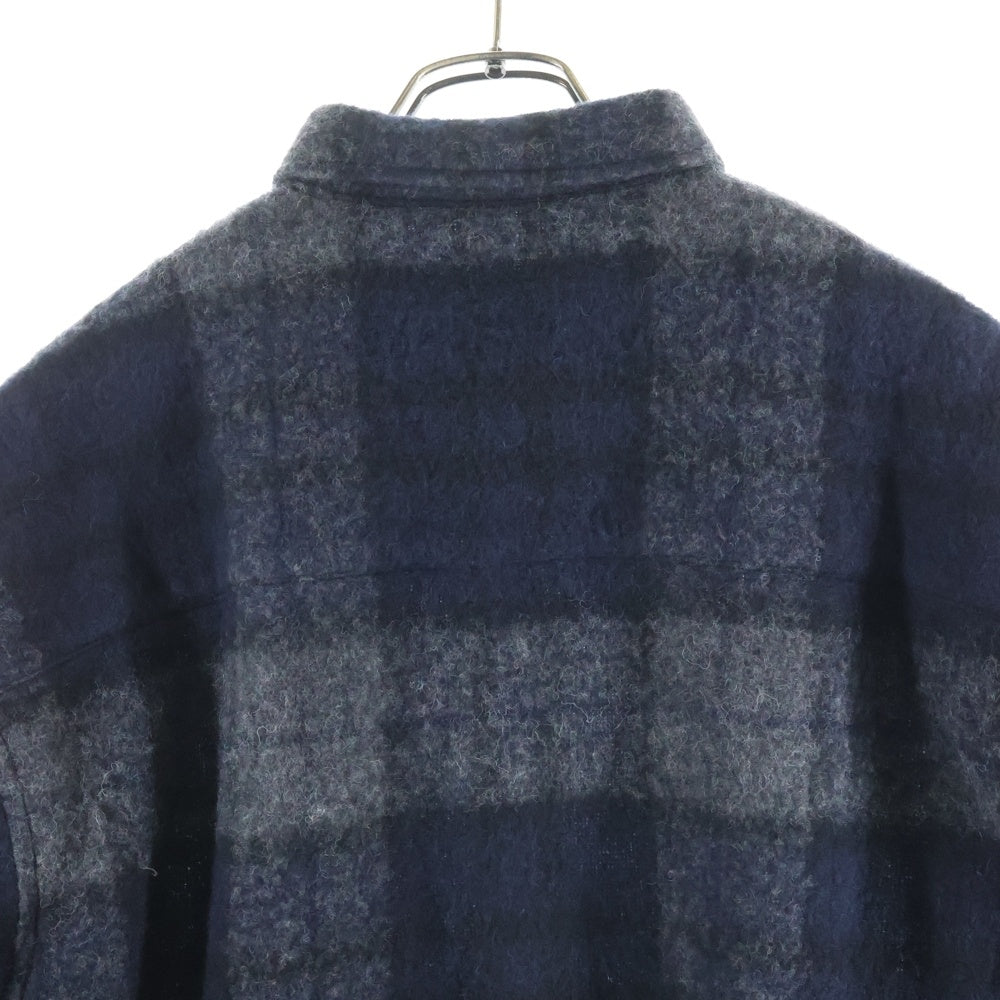 WTAPS(ダブルタップス) 25AW TXT 02 LS WONY TWEED TEXTILE ウォニー ツイード テキスタイル チェック柄 ボタンアップ 長袖シャツ ネイビー 252TQDT-SHM04
