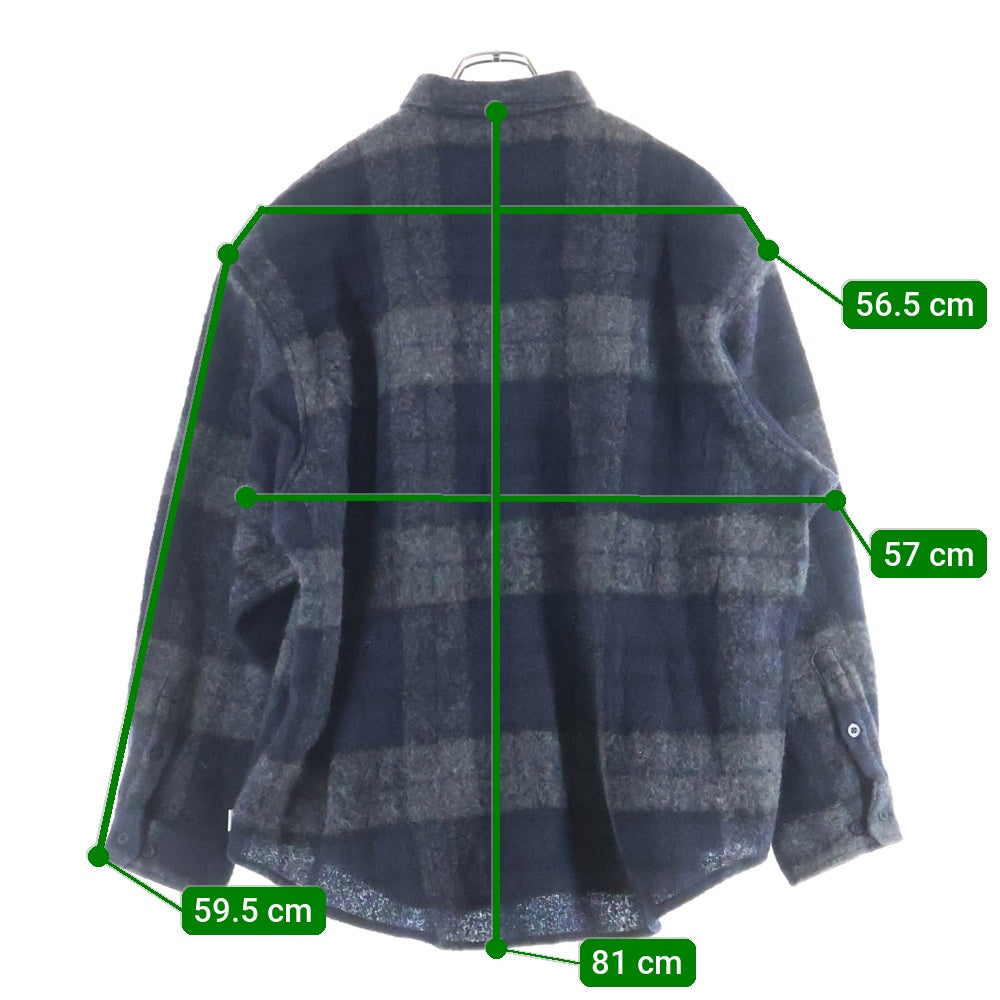 WTAPS(ダブルタップス) 25AW TXT 02 LS WONY TWEED TEXTILE ウォニー ツイード テキスタイル チェック柄 ボタンアップ 長袖シャツ ネイビー 252TQDT-SHM04