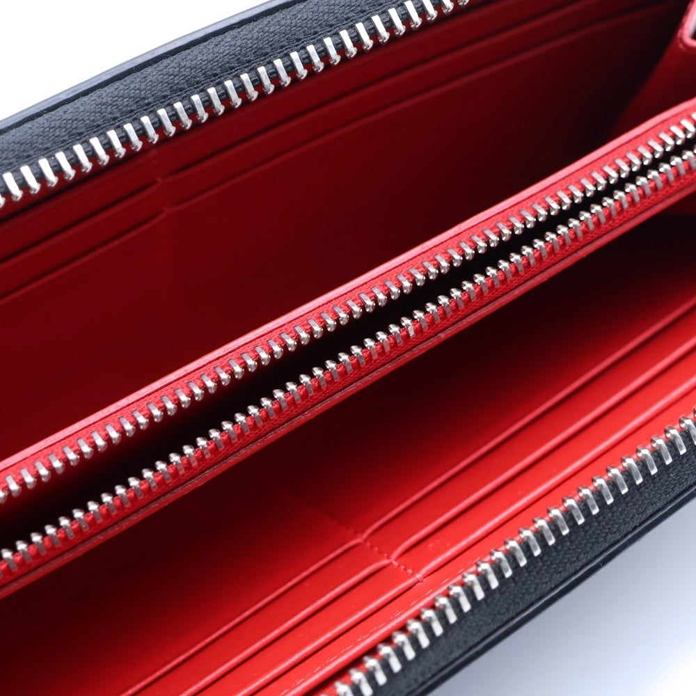CHRISTIAN LOUBOUTIN(クリスチャンルブタン) PANETTONE パネトーネ レザー ラウンドファスナー ロングウォレット 長財布 ブラック/レッド 3195121