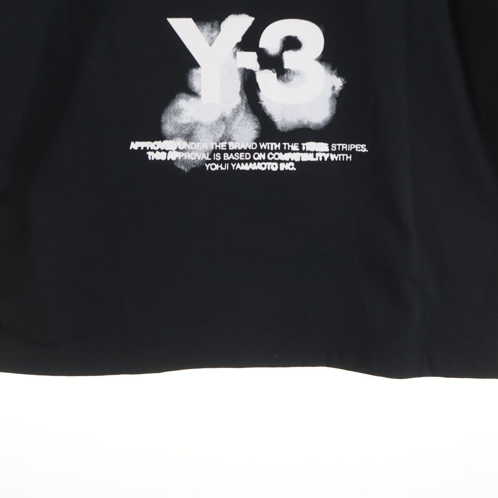 Y-3(ワイスリー) GRAPHIC LONG SLEEVE TEE グラフィックデザイン クルーネック カットソー 長袖Tシャツ ブラック JX4747