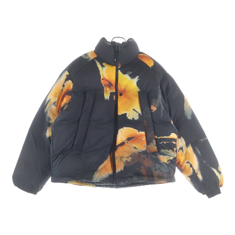 Y-3(ワイスリー) AOP PUFFER JACKET 琥珀プリントデザイン ジップアップ ダウンジャケット ブラック KA2364