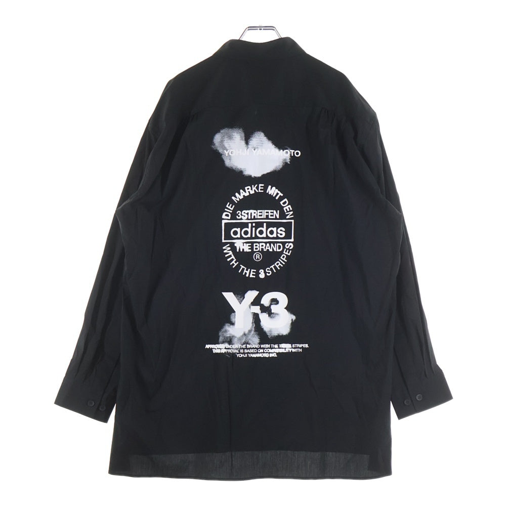 Y-3(ワイスリー) GRAPHIC LOGO SHIRT バック グラフィックロゴデザイン 長袖シャツ ブラック KD2442