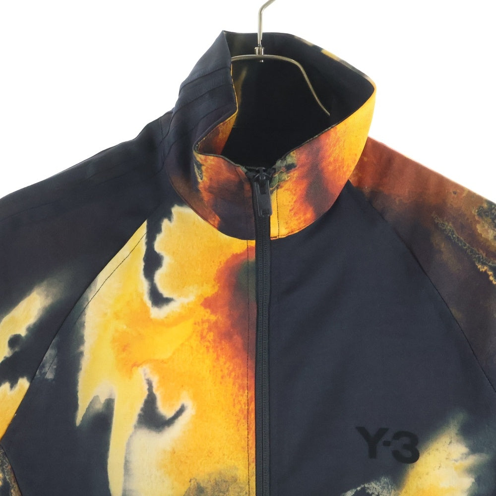 Y-3(ワイスリー) AOP TRACK TOP 琥珀プリントデザイン アームライン ジップアップ トラックジャケット ブラック KA9622