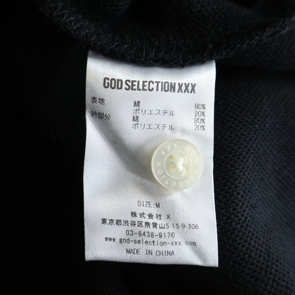 GOD SELECTION XXX(ゴッドセレクショントリプルエックス) 24SS PILE POLO SHIRT パイル生地 胸ロゴデザイン 半袖ポロシャツ ブラック GX-S24-PL-02