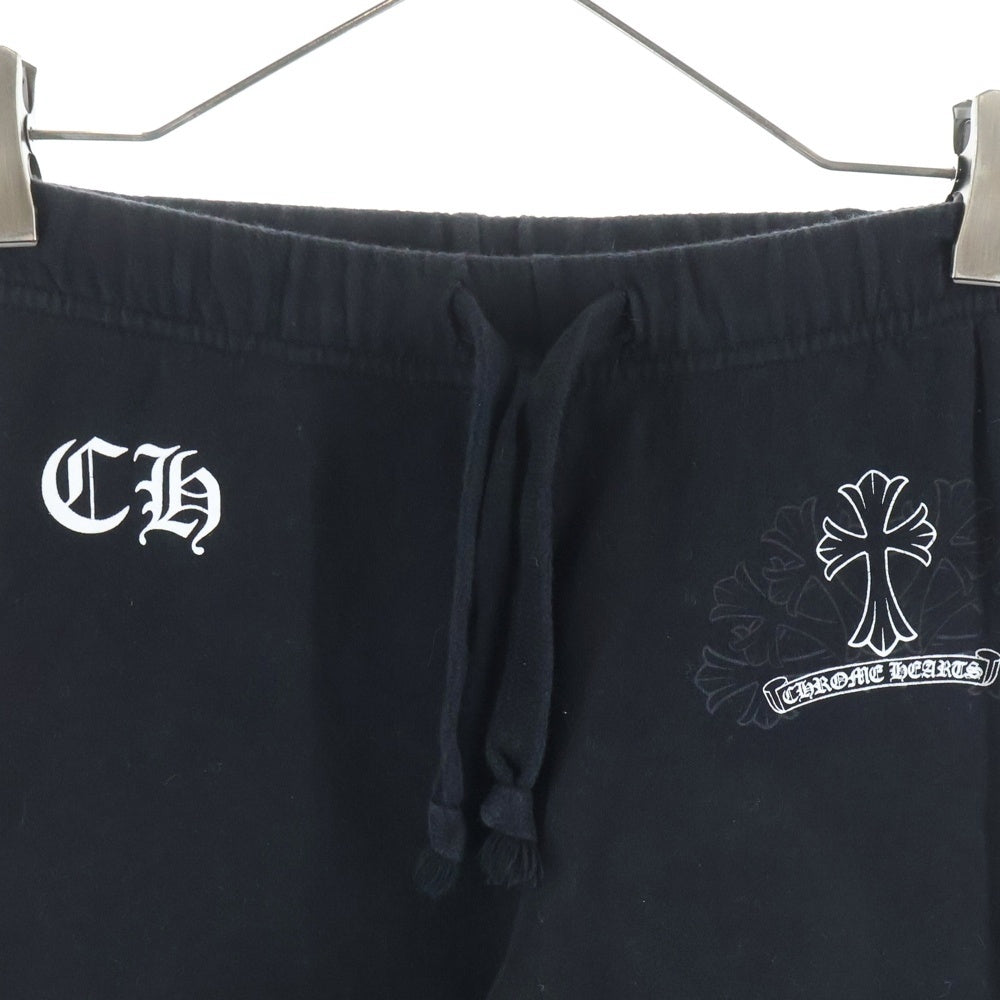 CHROME HEARTS(クロムハーツ) CH CROSS シーエイチクロス ロゴデザイン ドローストリング スウェットパンツ ブラック