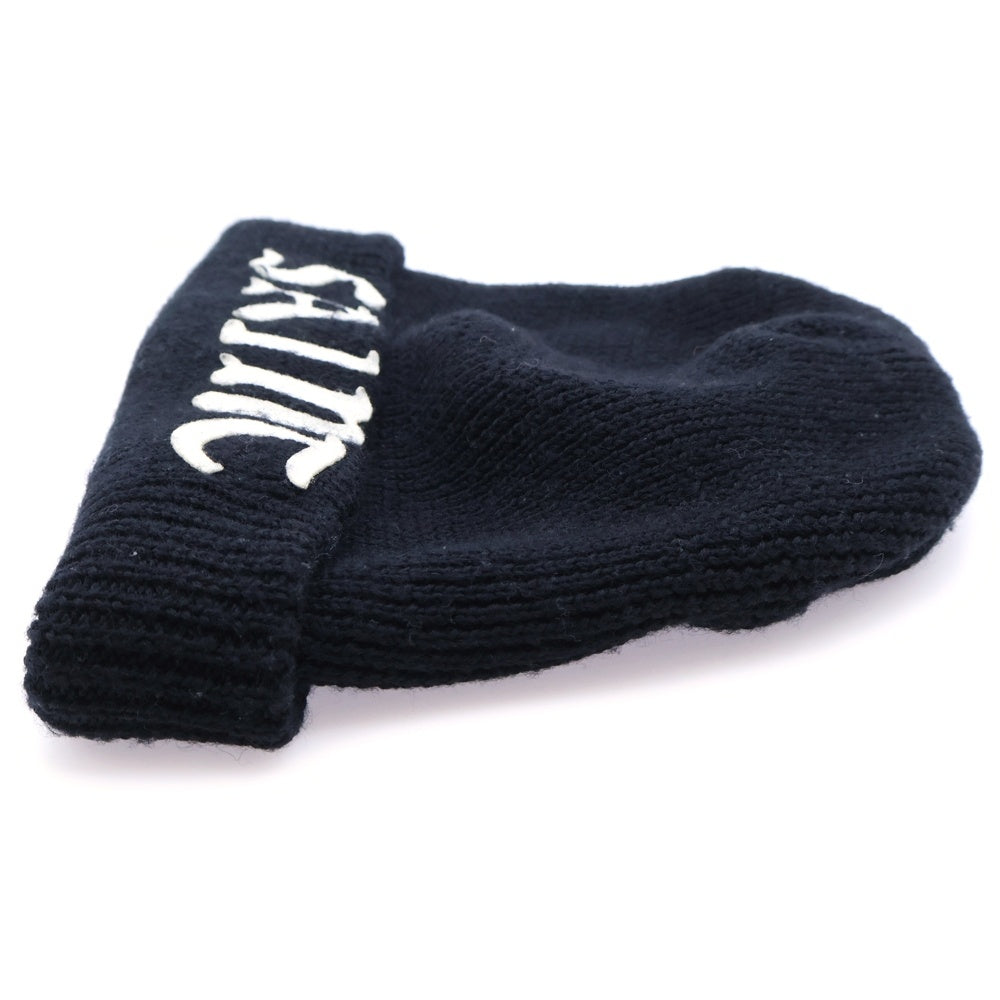 SAINT MICHAEL(セントマイケル) KNIT CAP エンブロイダリーロゴデザイン ニットキャップ 帽子 ブラック SM-YS1-0000-081