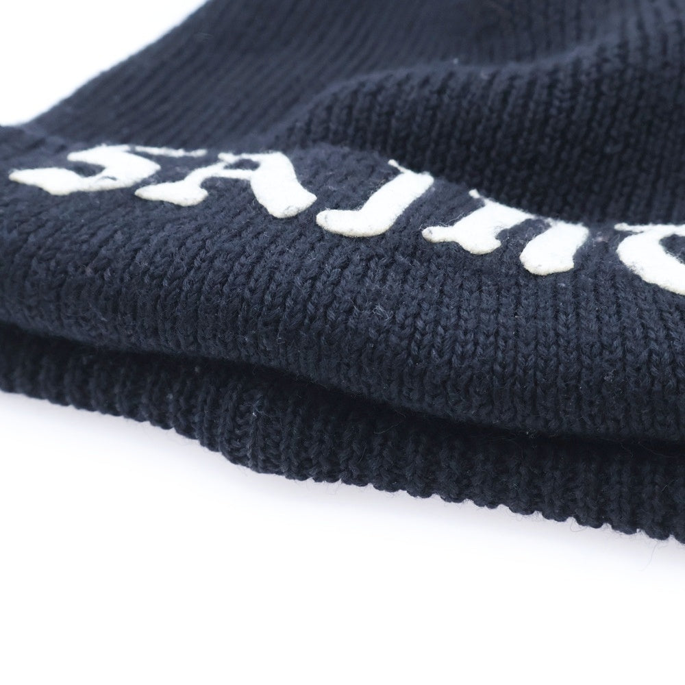 SAINT MICHAEL(セントマイケル) KNIT CAP エンブロイダリーロゴデザイン ニットキャップ 帽子 ブラック SM-YS1-0000-081
