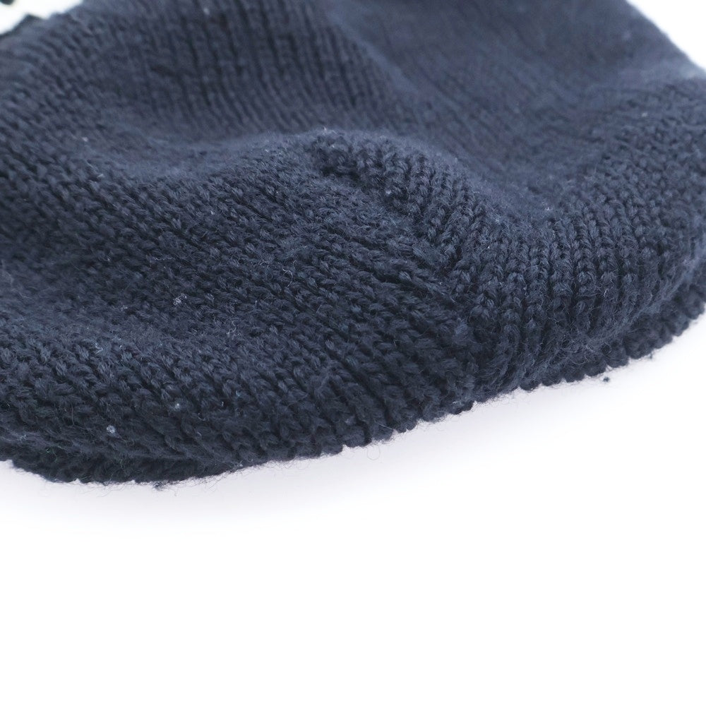 SAINT MICHAEL(セントマイケル) KNIT CAP エンブロイダリーロゴデザイン ニットキャップ 帽子 ブラック SM-YS1-0000-081