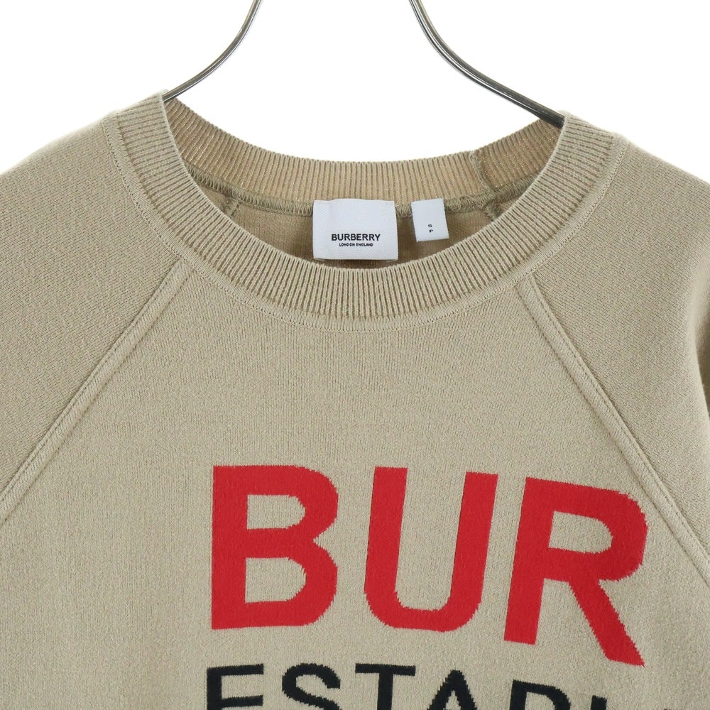 BURBERRY LONDON(バーバリーロンドン) 21AW ホースフェリー ロゴデザイン モックネック ニット セーター ブラウン 8013586