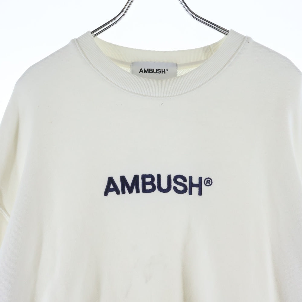 AMBUSH(アンブッシュ) フロントエンブロイダリーデザイン クルーネック スウェット トレーナー ホワイト BWBA005S21FLE001