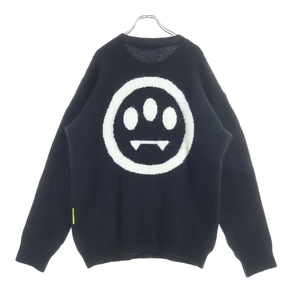 BARROW(バロウ) BIG ビックロゴデザイン クルーネック ニット セーター ブラック