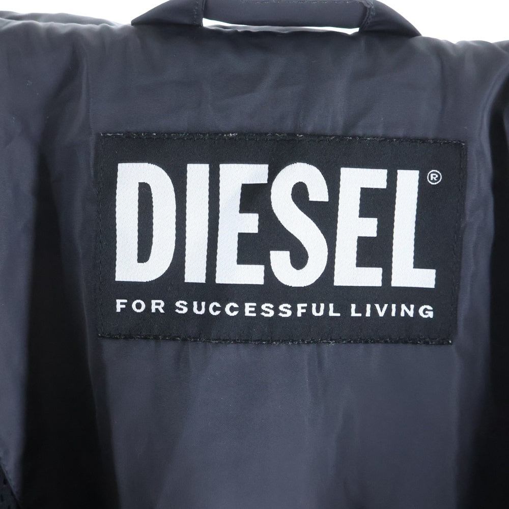 DIESEL(ディーゼル) ナイロン ロゴ刺繍 ジップアップ フィールジャケット グレー A027130HDAD