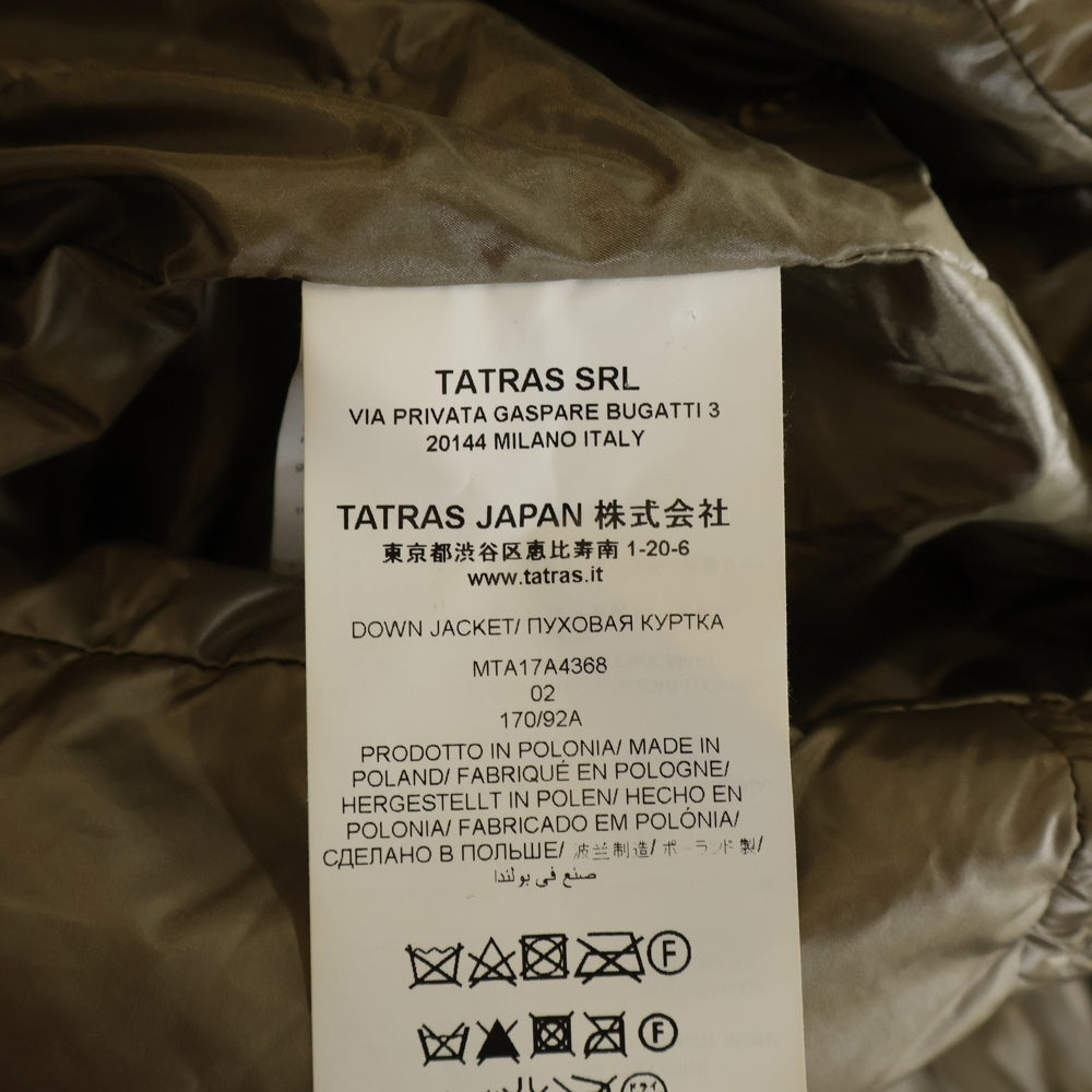 TATRAS(タトラス) BELBO ベルボ ダブルポケット ジップアップ フーデット ダウンジャケット ベージュ MTA17A4368