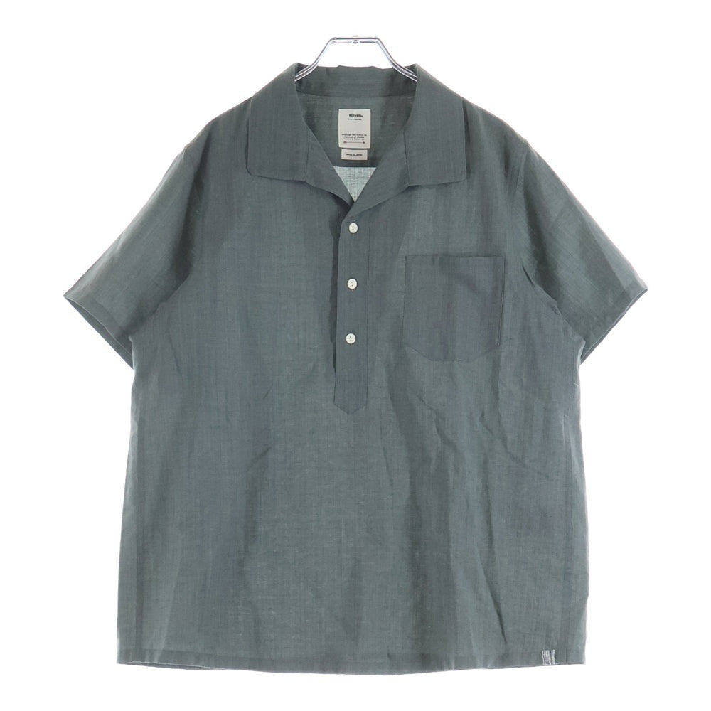 VISVIM(ヴィスヴィム) 22SS FAIRWAY SHIRT P.O S/S フェアウェイ リネン オープンカラー半袖シャツ グリーン 0122105011021