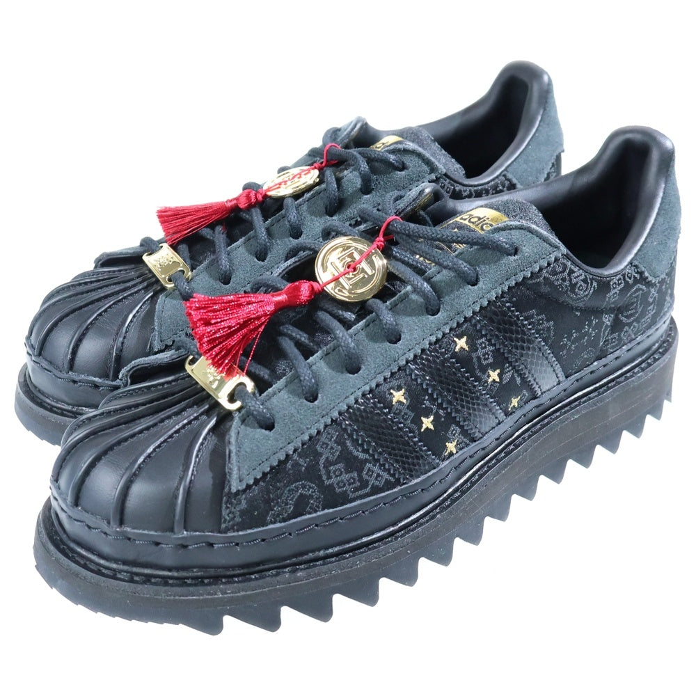 adidas(アディダス) ×CLOT SUPERSTAR LUNAR NEW TEAR ×クロット スーパースター レザーローカットスニーカー ブラック US7/25cm JR5114
