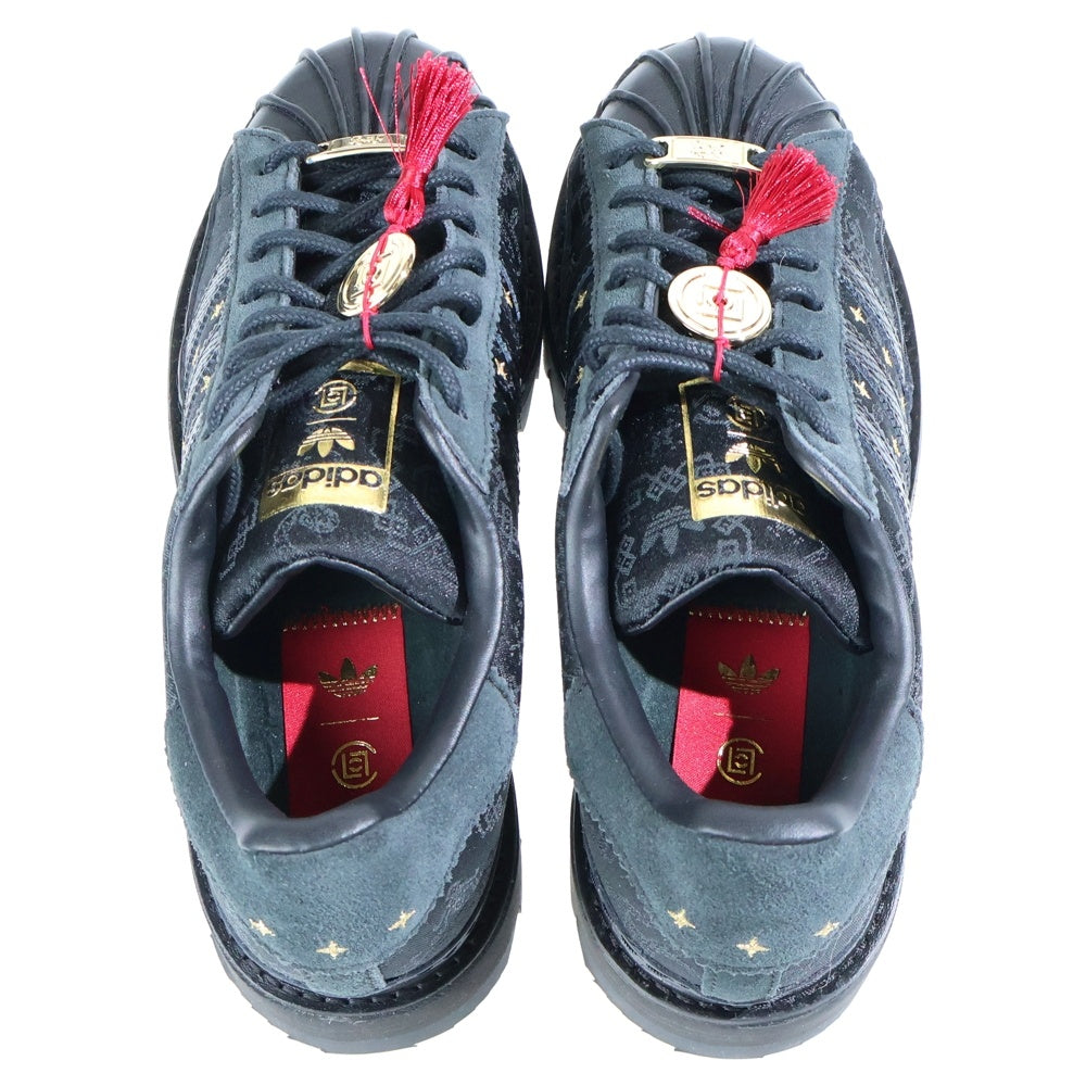 adidas(アディダス) ×CLOT SUPERSTAR LUNAR NEW TEAR ×クロット スーパースター レザーローカットスニーカー ブラック US7/25cm JR5114