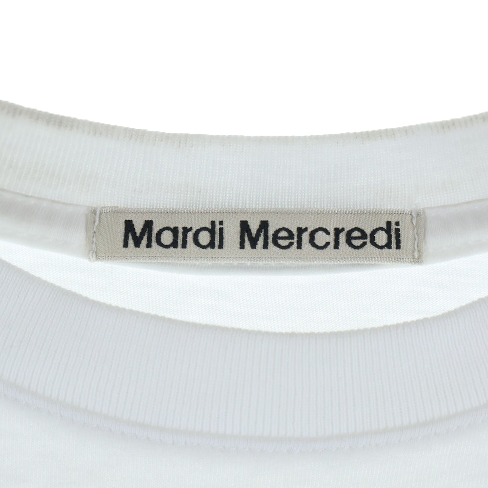 Mardi Mercredi(マルディメクルディ) 24SS CLOVERMARDI クローバープリント クルーネック 半袖Tシャツ カットソー ホワイト レディース