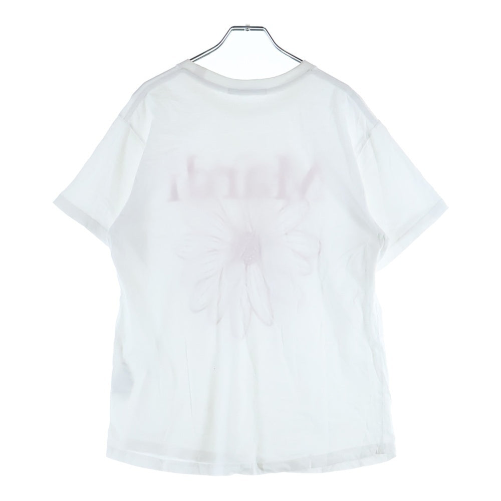 Mardi Mercredi(マルディメクルディ) FLOWER フラワーロゴプリント クルーネック 半袖Tシャツ カットソー ホワイト レディース