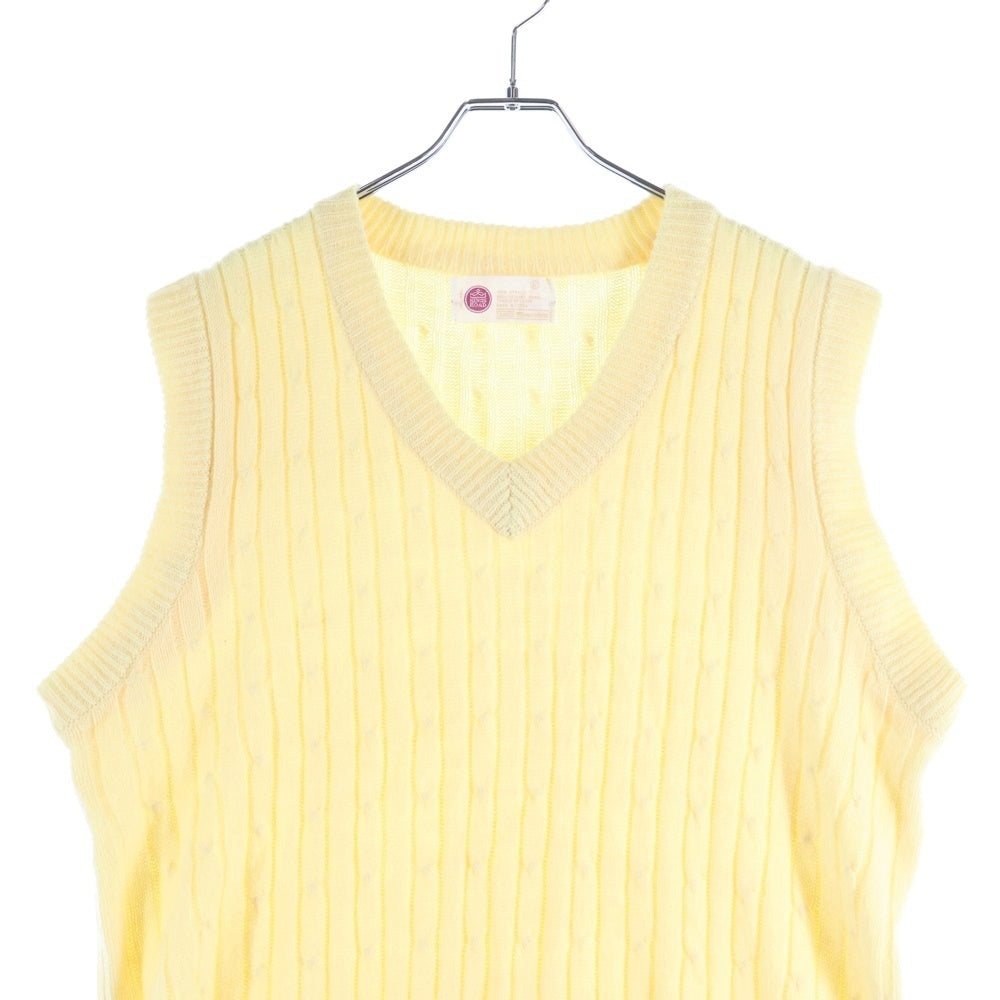 VINTAGE(ヴィンテージ) 70S SEARS KINGS ROAD シアーズキングスロード Vネック アクリルニットベスト イエロー