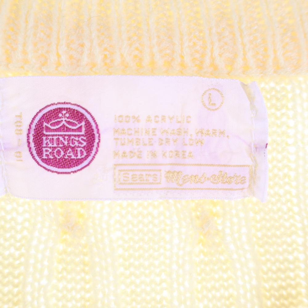 VINTAGE(ヴィンテージ) 70S SEARS KINGS ROAD シアーズキングスロード Vネック アクリルニットベスト イエロー