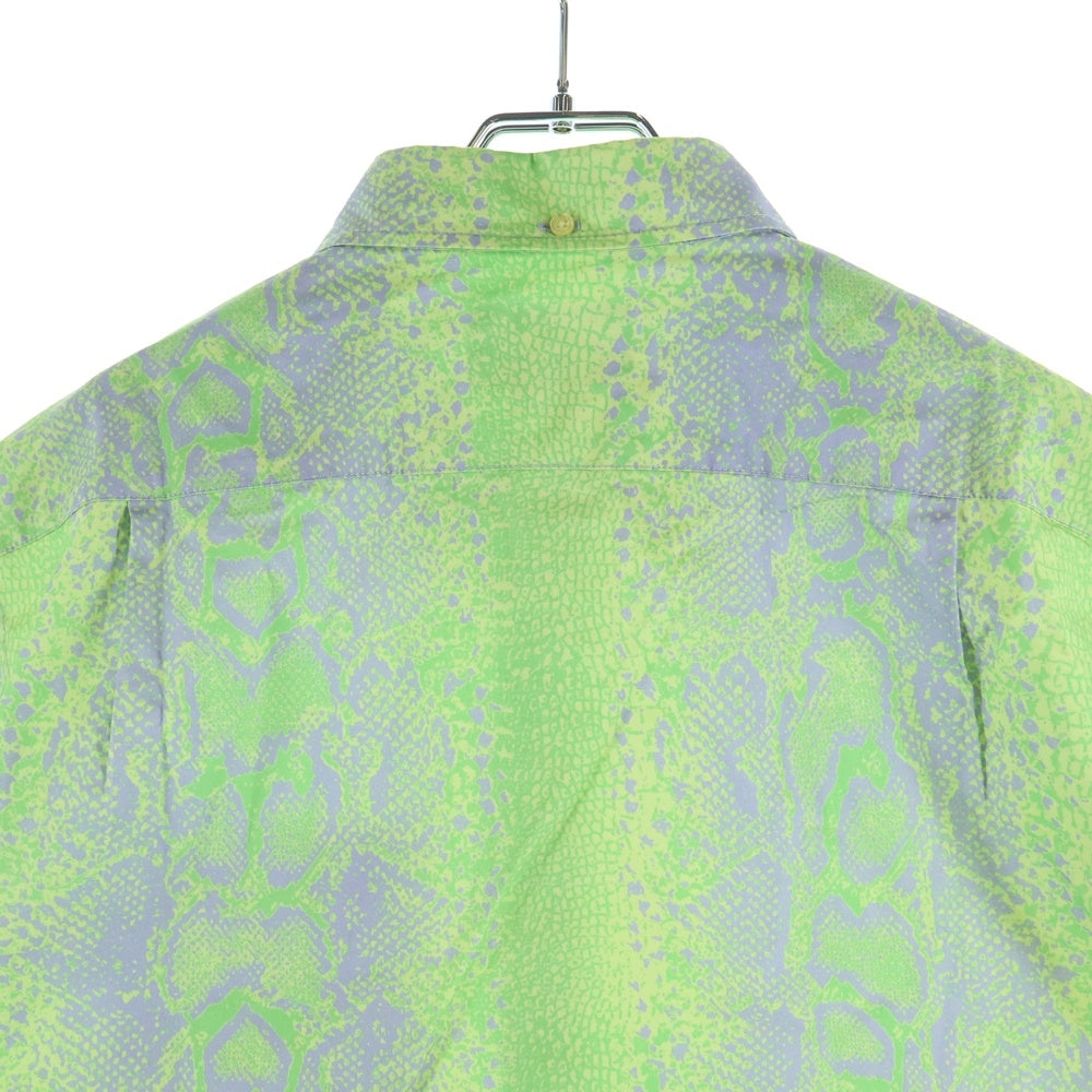 THISISNEVERTHAT(ディスイズネバーザット) PYTHON SS SHIRT パイソン柄 ボタンダウン 半袖シャツ グリーン TN251WSHTS04