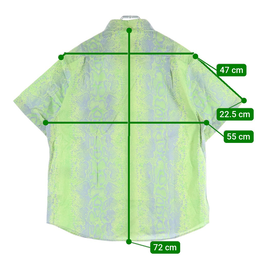THISISNEVERTHAT(ディスイズネバーザット) PYTHON SS SHIRT パイソン柄 ボタンダウン 半袖シャツ グリーン TN251WSHTS04