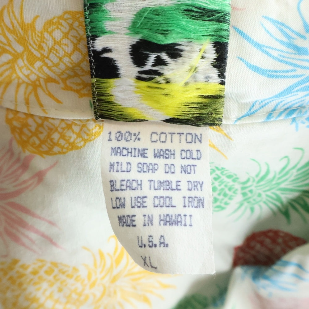 88 TEES(88ティーズ) ハワイ製 パイナップルマルチカラープリント オープンカラー 半袖ハワイアンシャツ アロハシャツ マルチカラー