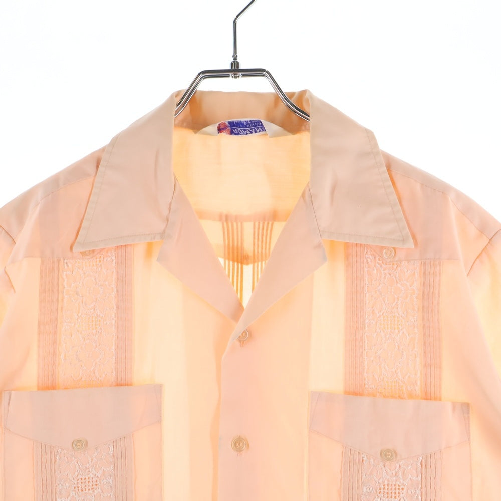 VINTAGE(ヴィンテージ) 80-90S ROMANI ロマーニ オープンカラー 半袖 キューバシャツ オレンジ