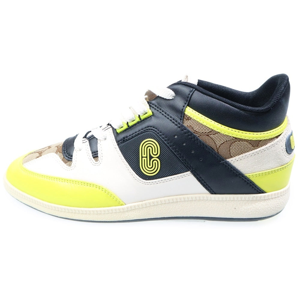 COACH(コーチ) カラーブロック シグネチャー/レザー ローカットスニーカー ホワイト/イエロー/ベージュ US8D/26cm CL347